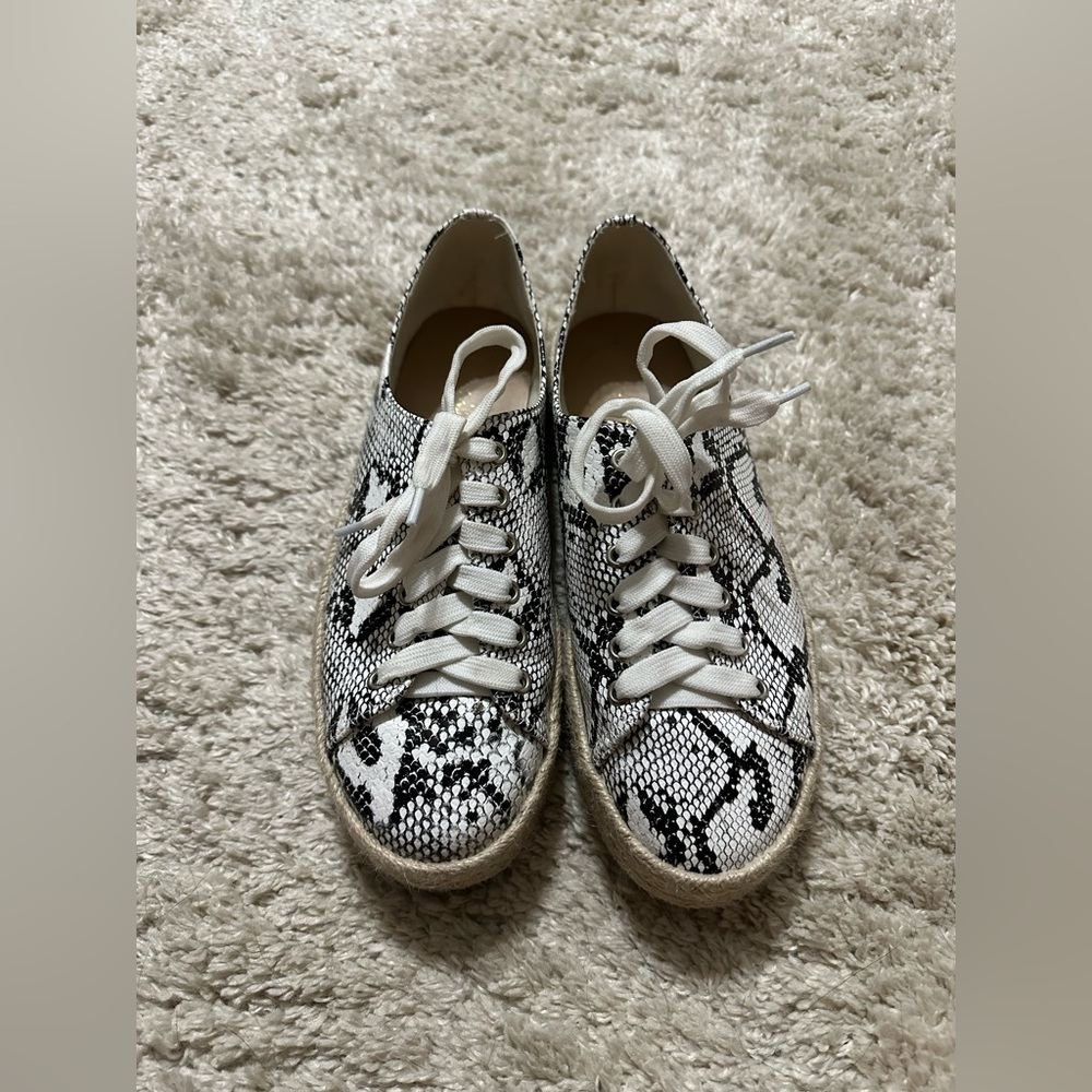 Snake Print Espadrille Sneakers